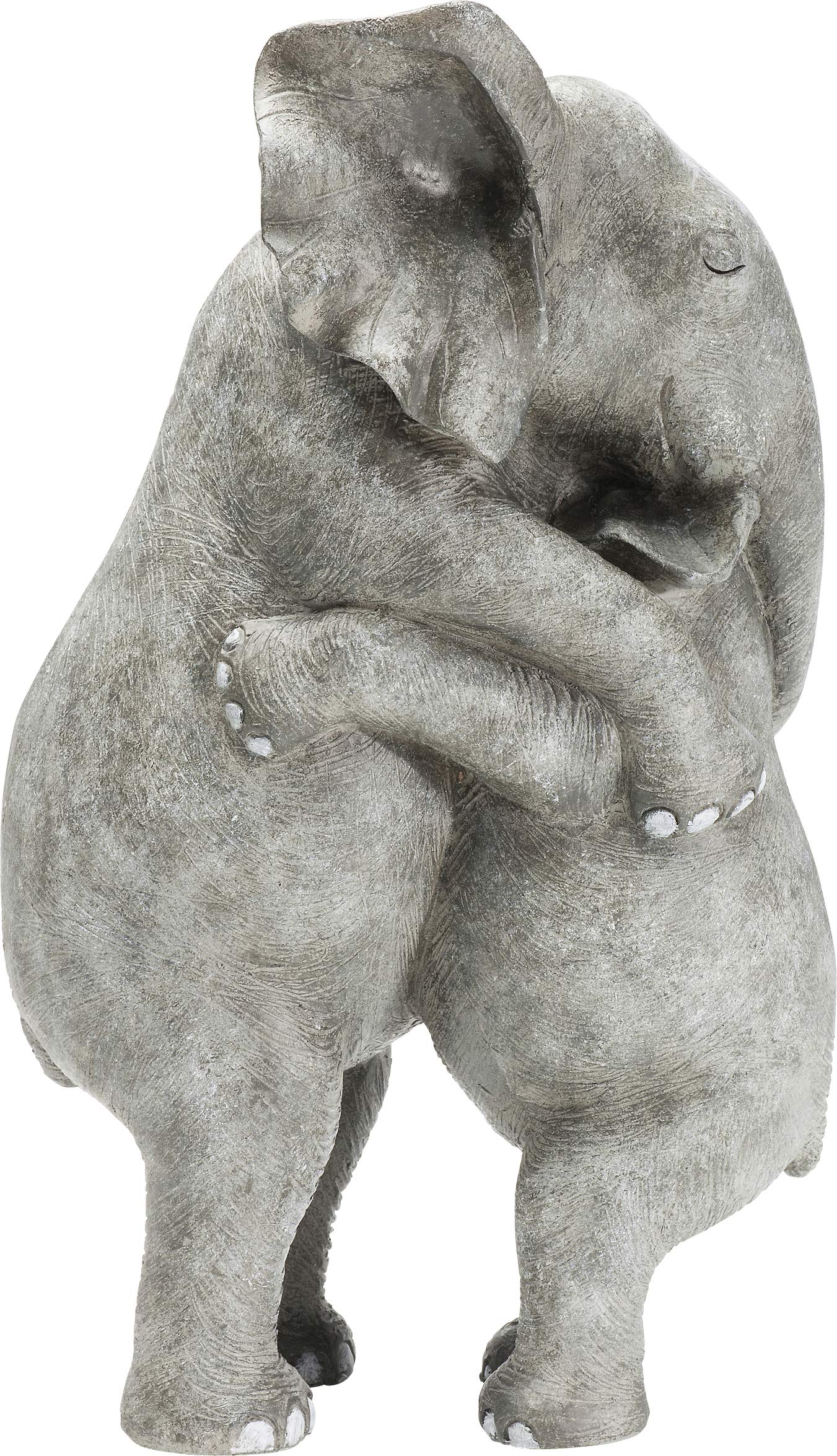 Kare Design Deko Figur Elephant Hug, Grau, 36x22x15 cm, Deko Objekt, Wohnaccessoire, Dekoration, Elefanten Motiv, Skulptur, Wohnzimmer