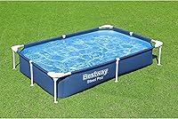 Vista 8 de Bestway Steel Pro - Piscina rectangular de 87 pulgadas x 59 pulgadas x 17 pulgadas con marco de metal sobre el suelo, para exteriores, color azul