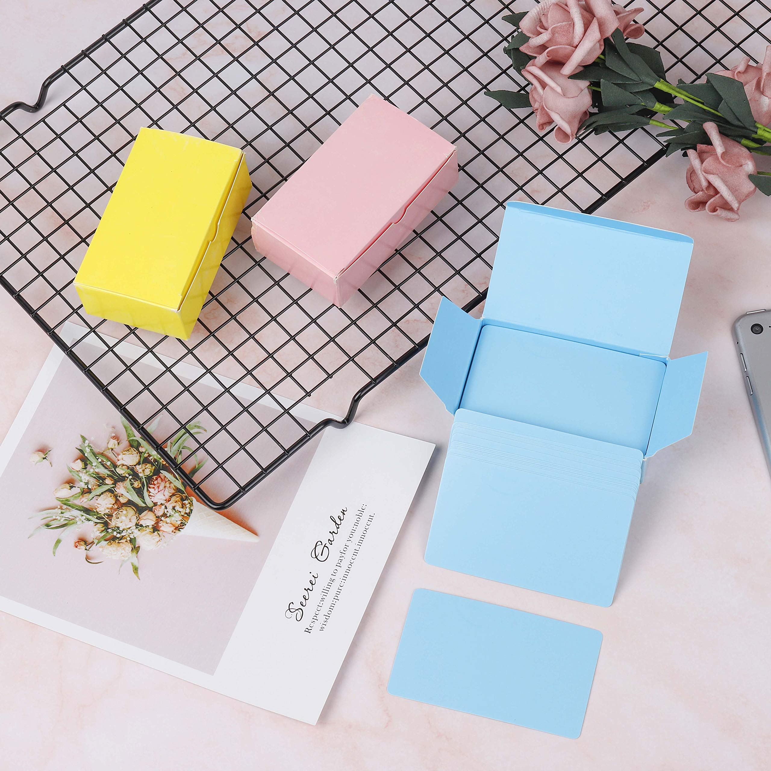200 Cartes Blanches Vierges 89x52mm - Pour Messages, Étiquettes, Création DIY - Avec Boîtes De Rangement