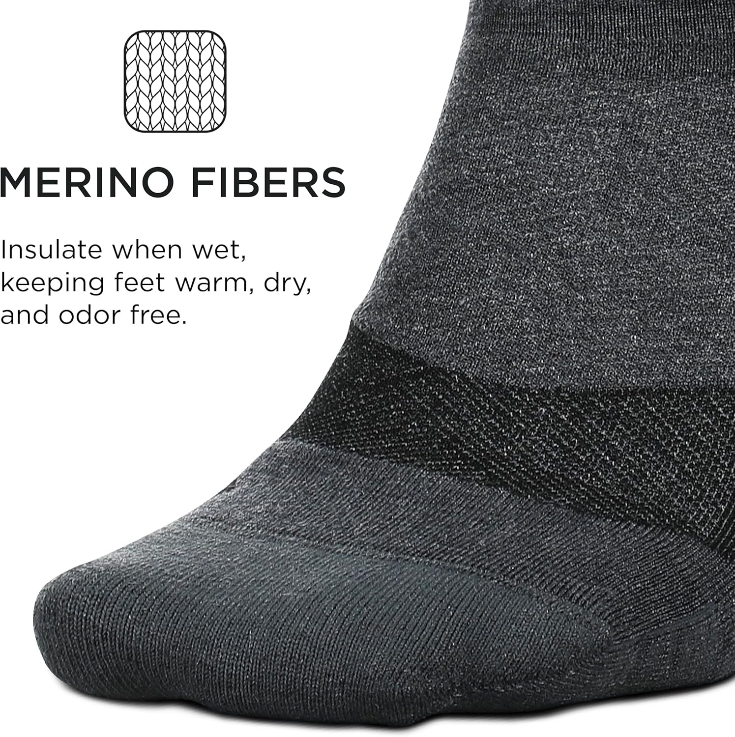 Feetures Merino 10 Cushion Quarter Sock Stripe - Image 3