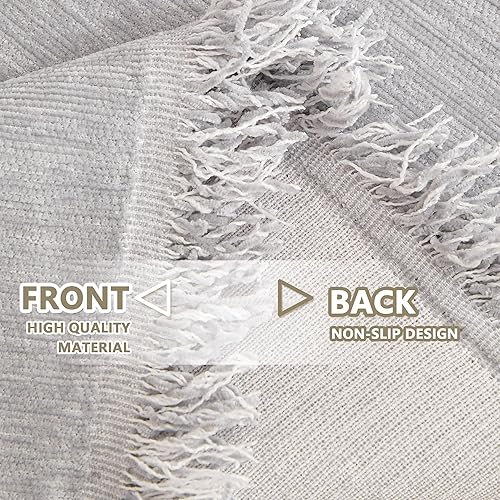 Miniatura 6 de MYSKY HOME - Funda de sofá para perros, lavable, estilo bohemio, con borlas gruesas, duraderas e impermeables, 71 x 118 pulgadas, color gris claro