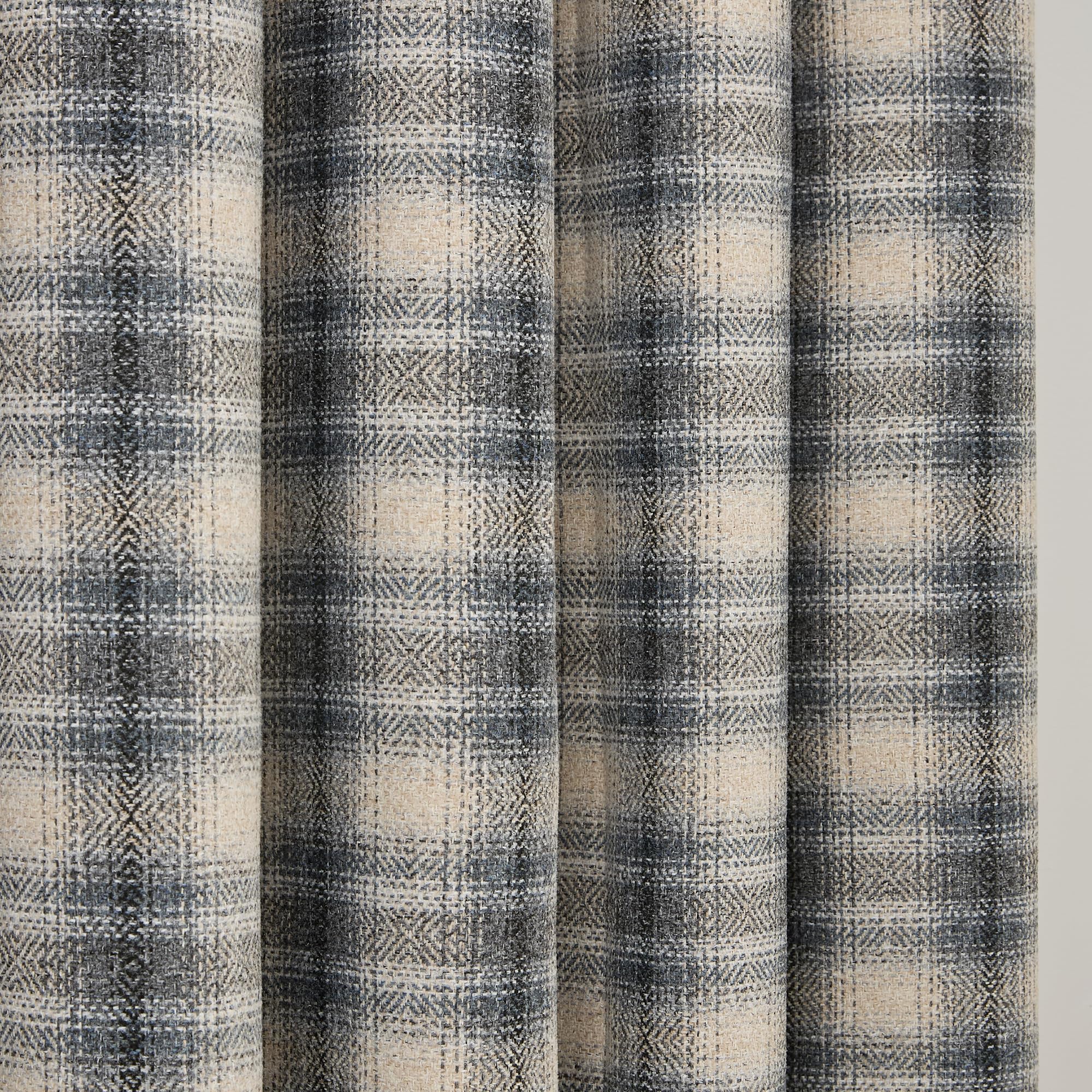 Curtina Everett Eyelet Curtains, Living Room, 117 x 137 cm, Grey, 100% Recycled Polyester, Light Filtering, Jacquard Woven - Image 3