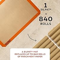 Vista 2 de Silpat Alfombrilla de silicona antiadherente prémium para hornear, 3/4 hojas, color crema