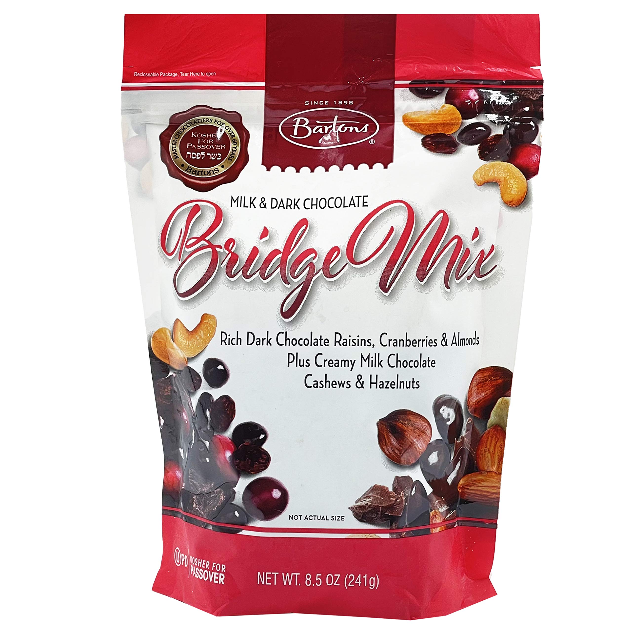 Barton's Milk & Dark Chocolate Bridge Mix, Kosher For Passover, 8.5-Ounce Bag (Single)