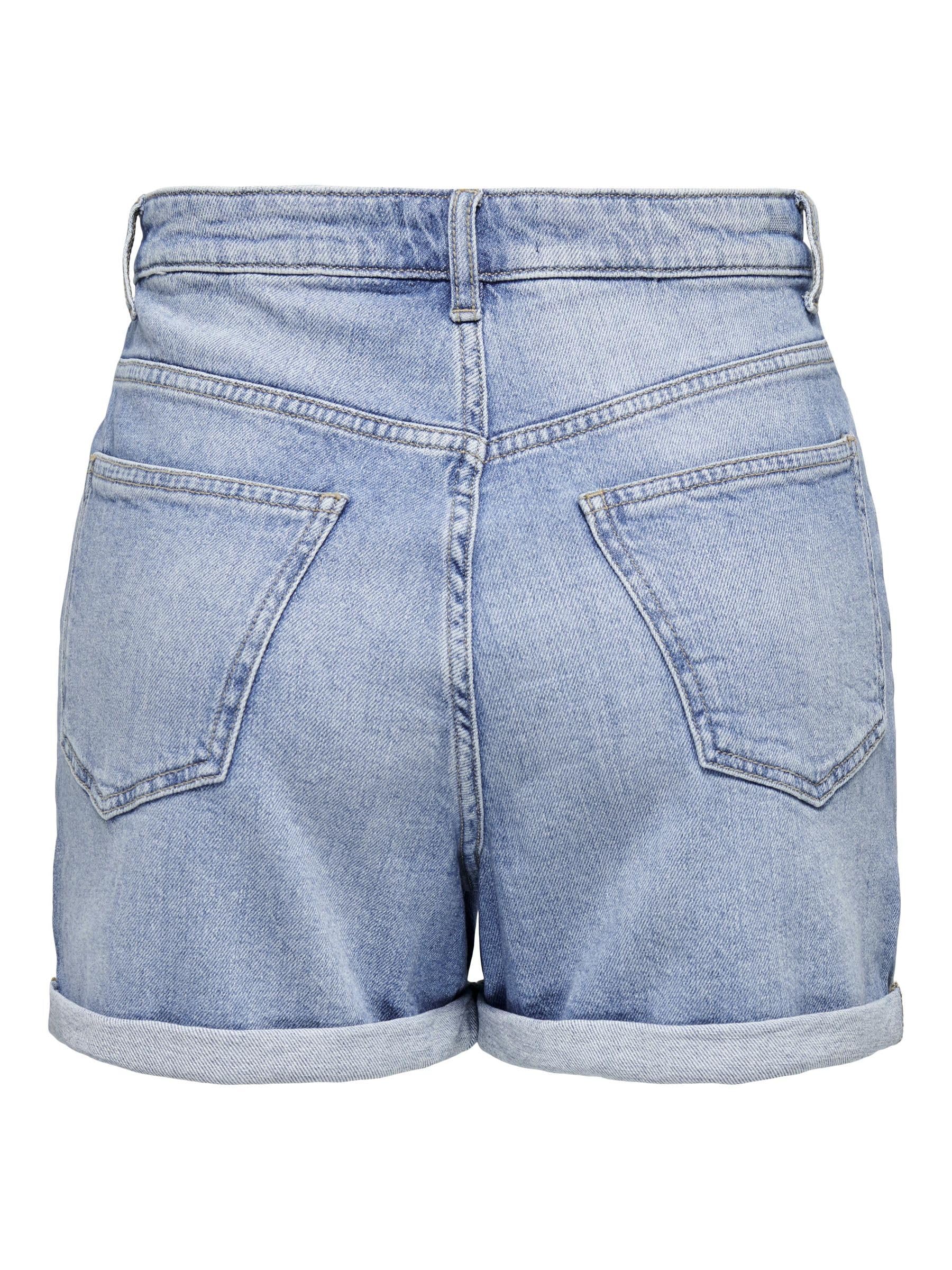 ONLY Pantalones Cortos de Mezclilla de Cintura Alta para Mujer de la Marca, cómodos para el Verano.