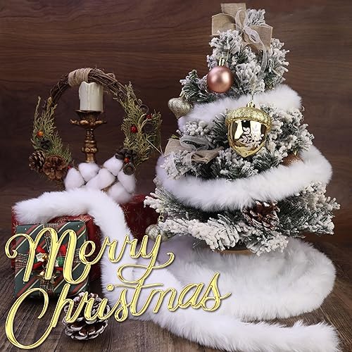Miniatura 7 de Cinta de encaje de piel sintética blanca de 2 pulgadas, 4 yardas, tira de pelo artificial para coser árbol de Navidad, manualidades, bricolaje