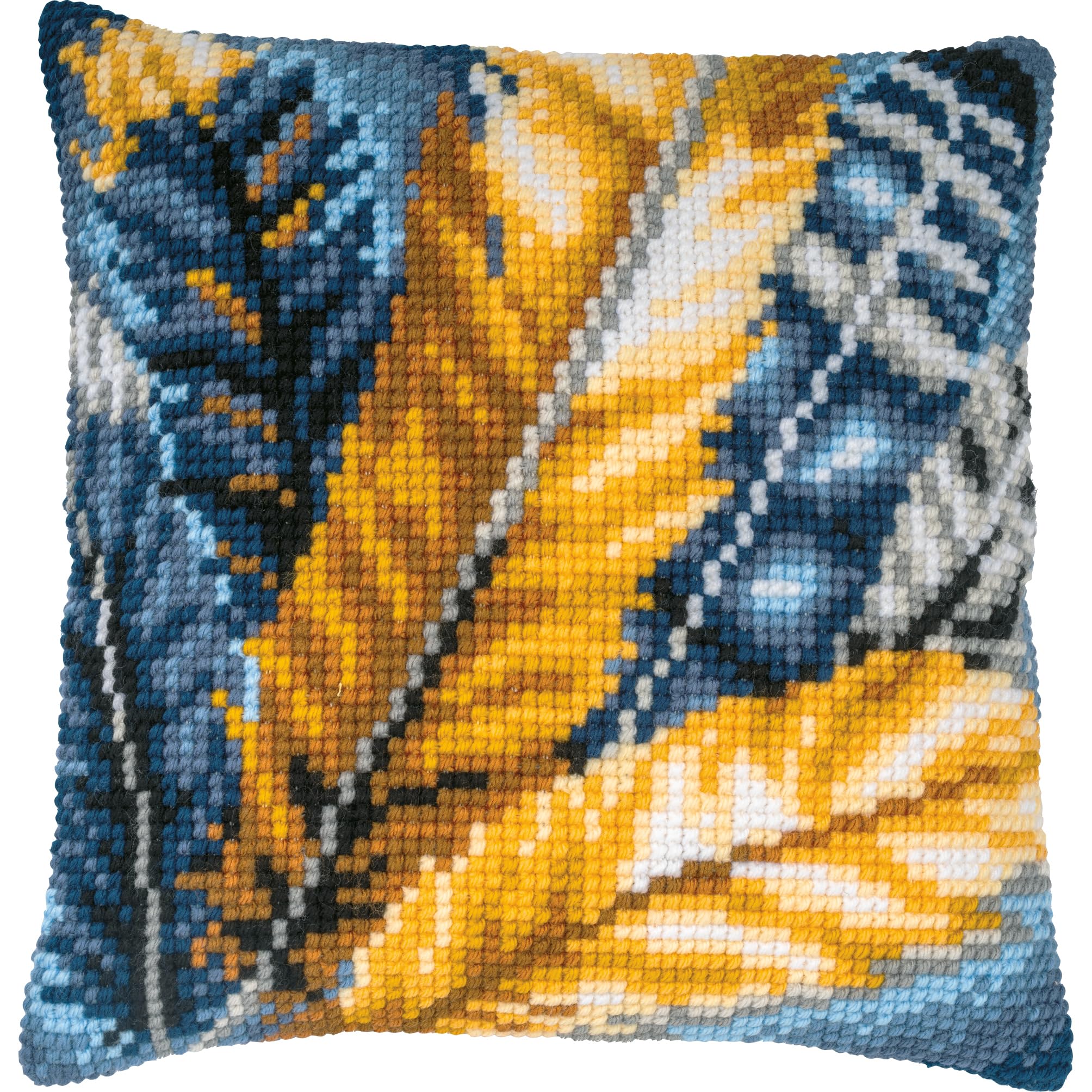 Vervaco Kit Coussin Au Point De Croix Plumes - Cushion Cover Without Backrest 40x40cm Feathers - Counted Cross Stitch Kits DIY Kit Christmas Gift Decoration for Crafts