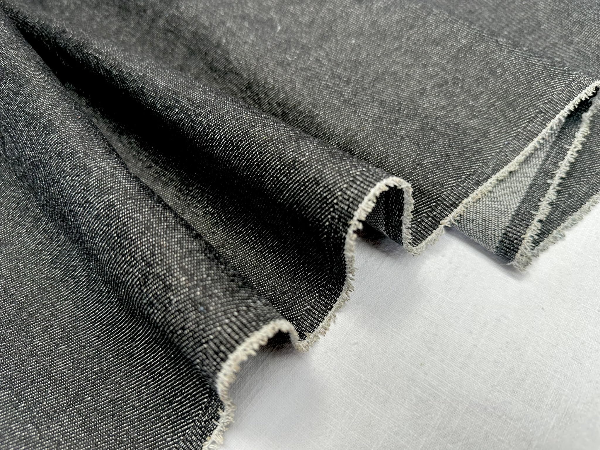 Denim Jeans Fabric Cotton Material Dressmaking Light Upholstery Dressmaking Home Decor - 180cm Wide (Black, 3 Metres) - Image 2