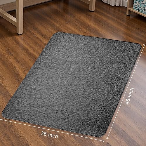 Miniatura 3 de Sycoodeal Tapete para silla de oficina para suelo de madera dura y azulejos, 36 x 48 pulgadas, resistente para silla de juegos de computadora, para