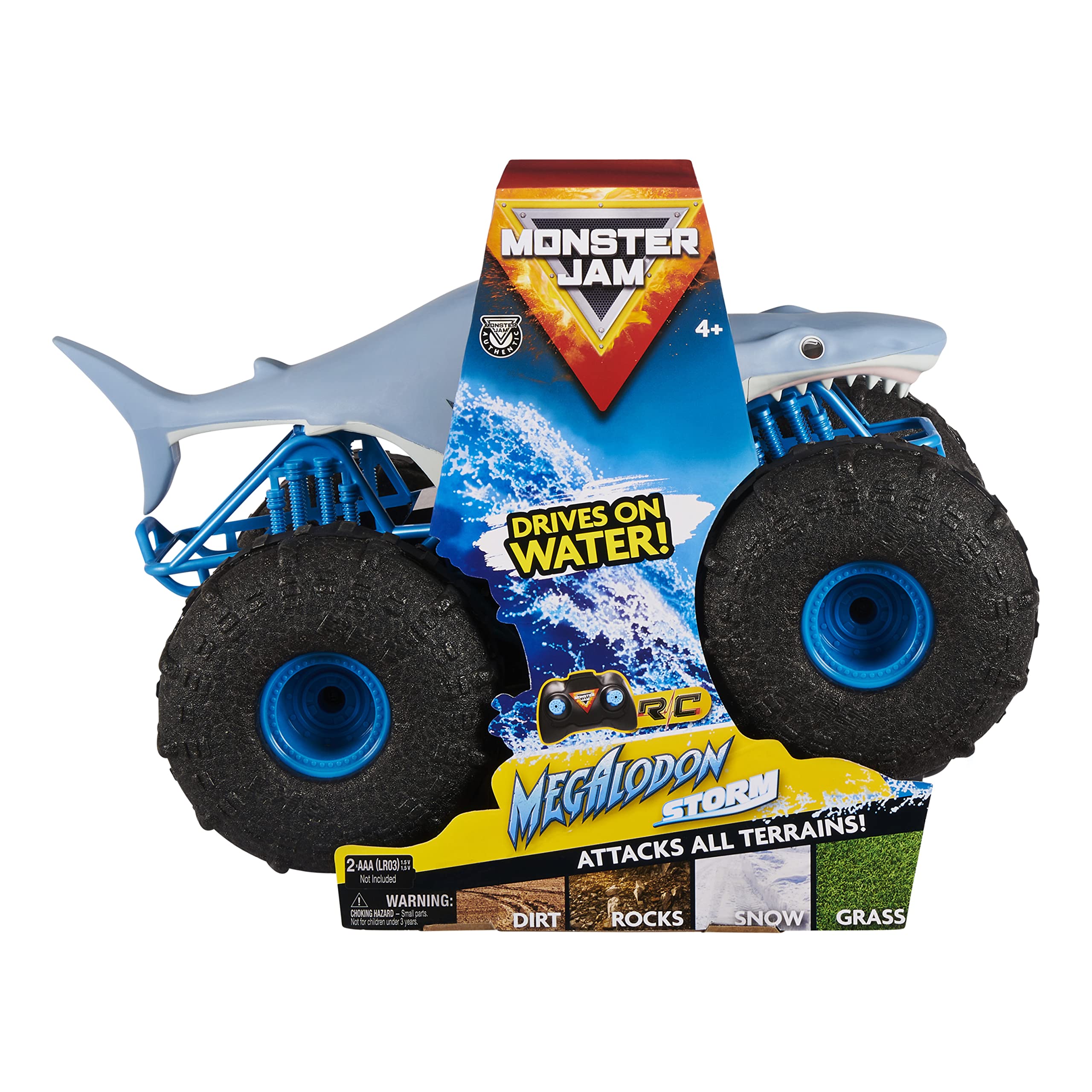 Monster Jam 6056227 Megalodon Storm Zdalnie Sterowany Pojazd, Wielokolorowy, Skala 1:15