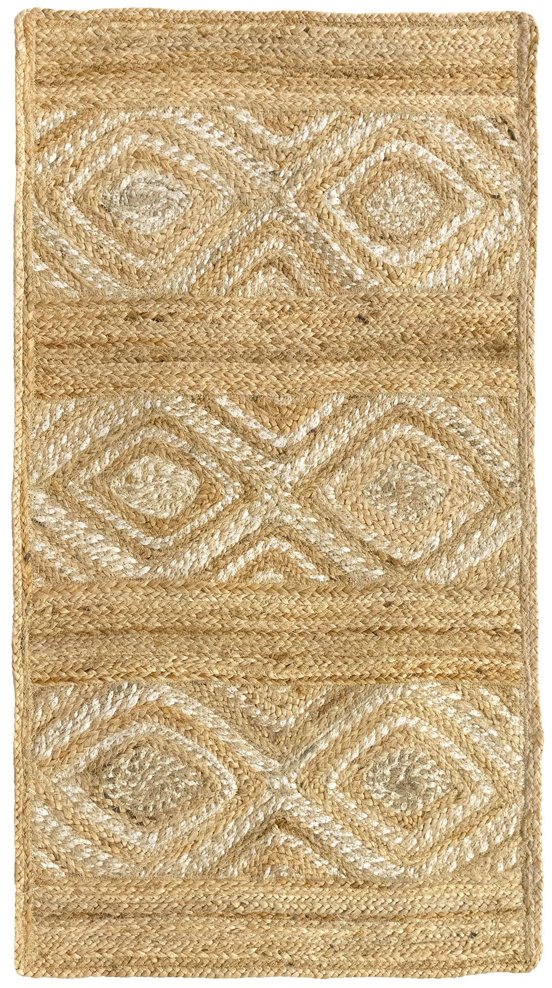 HAMID - Alfombra de Yute Aroa, 100% Fibra de Yute Natural, Alfombra Suave, Tejida a Mano, Alfombra de Salón, Comedor, Dormitorio, Pasillos, Entrada, (110x60cm)