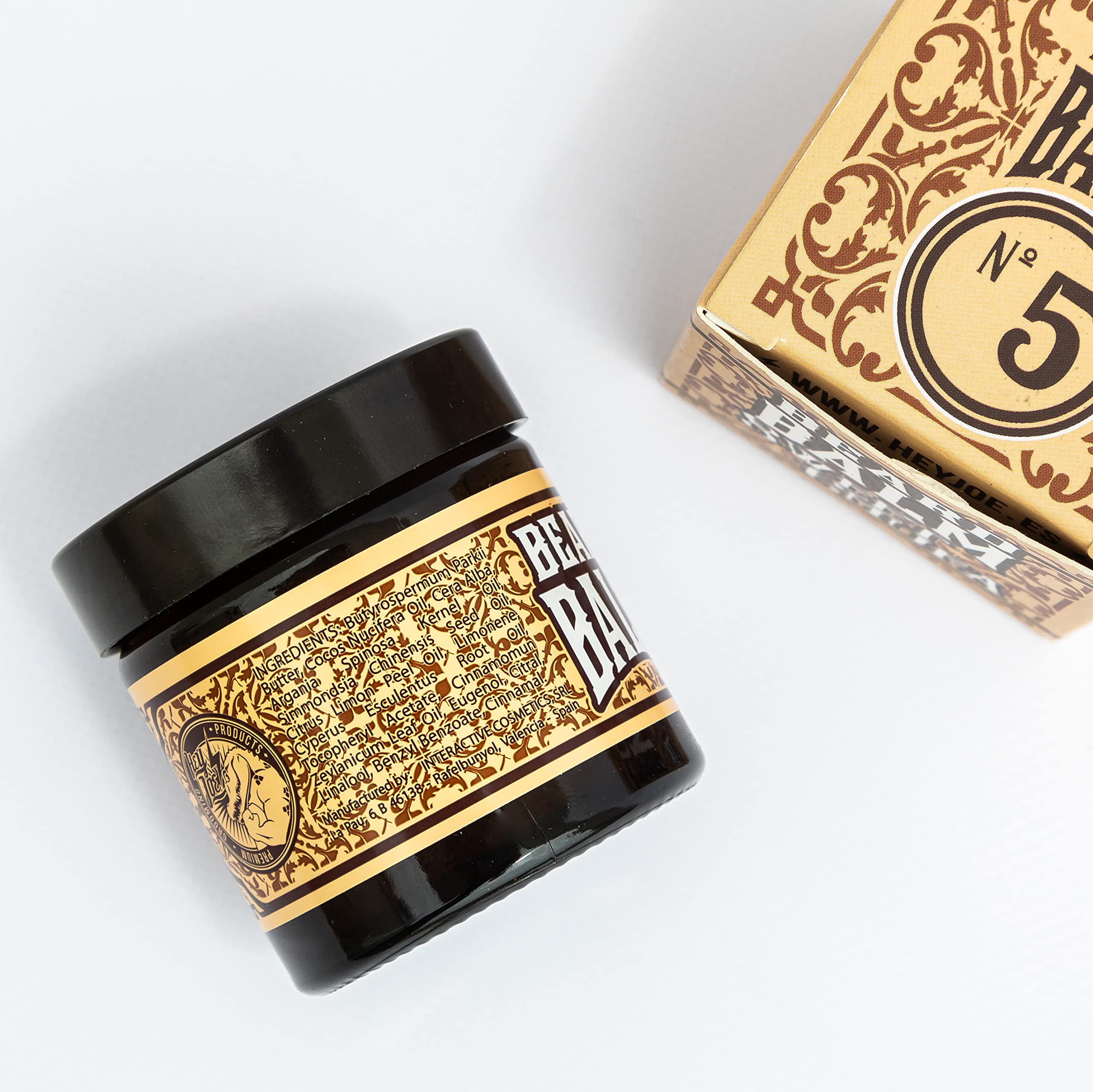 HEY JOE! Beard Balm N° 5 Sweet Chufa Moisturising Beard Balm Men with Lemon  and Cinnamon Fragrance - Beard Care for Healthy Beards - Beard Balm 60 ml :  Buy Online at