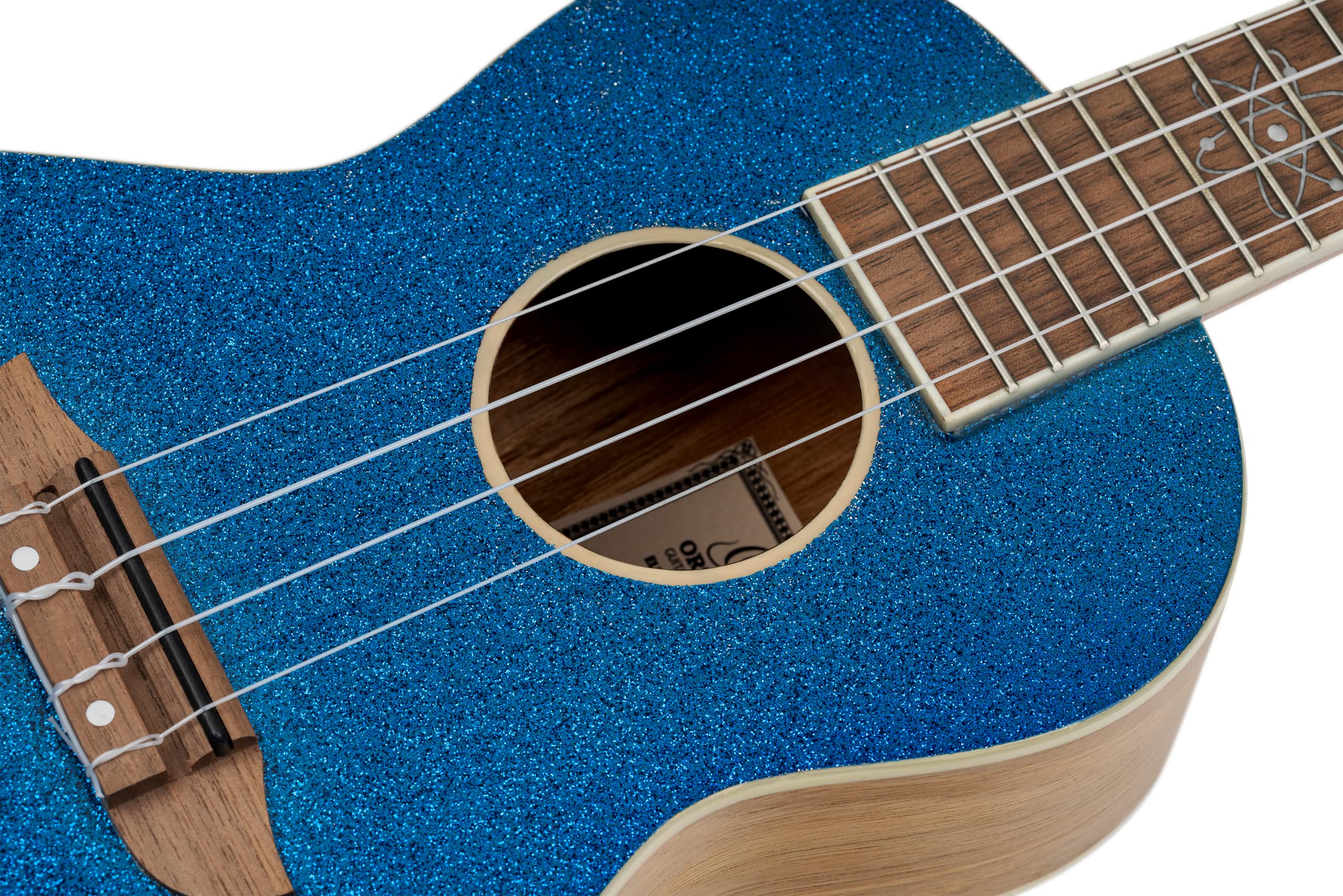 Ortega Guitars Ukulélé Concert Acoustique – Série Element – Housse Incluse – Épicéa, Bleu (RUEL-MBL)