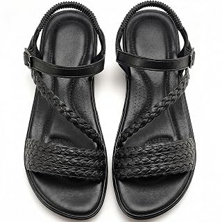 Aomigoct Dressy Womens Sandals Summer: Comfortable Strappy Flats Sandals Women - Casual Walking Woman Shoes - Amazon product rated Grade A