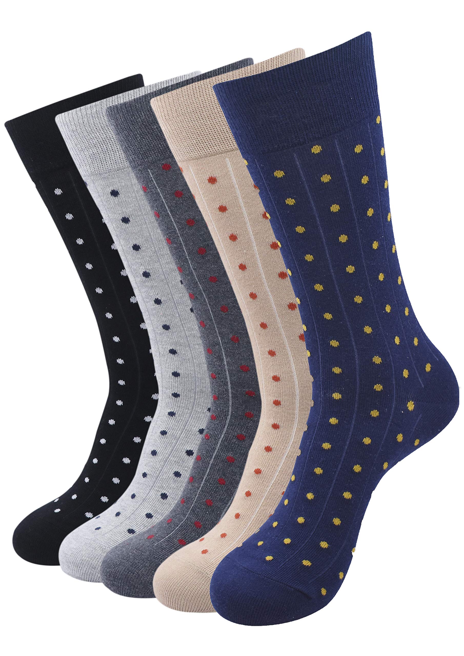 BALENZIA SocksXpress Men's Socks made with 100% combed cotton & spandex (Multicolor)(Free Size) - Pack of 5