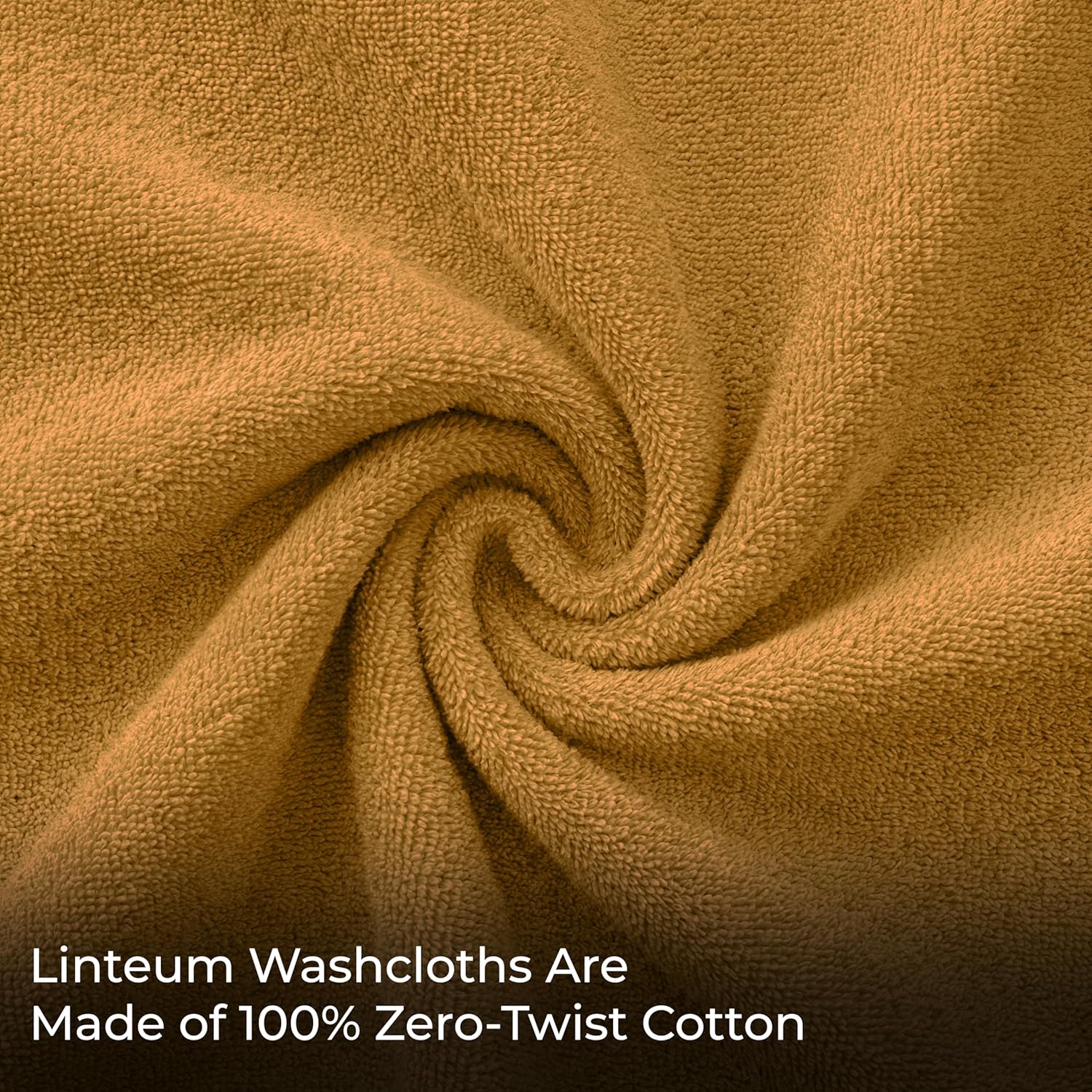 Linteum Textile Supply Premium 12x12 Washcloth (Mustard) – 100% Cotton Zero Twist Towels | Absorbent, Quick Dry, Durable for Bathroom, Spa, Gym (12 Pack) - Image 5