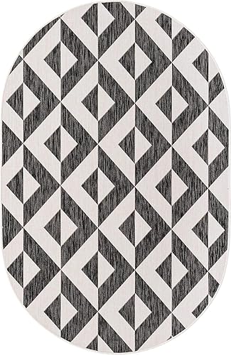 Vista 246 de Unique Loom Unique Loom Outdoor Collection - Alfombra de área - Napa (3 pies 3 pies, redonda, amarillo y aguamarina/amarillo)