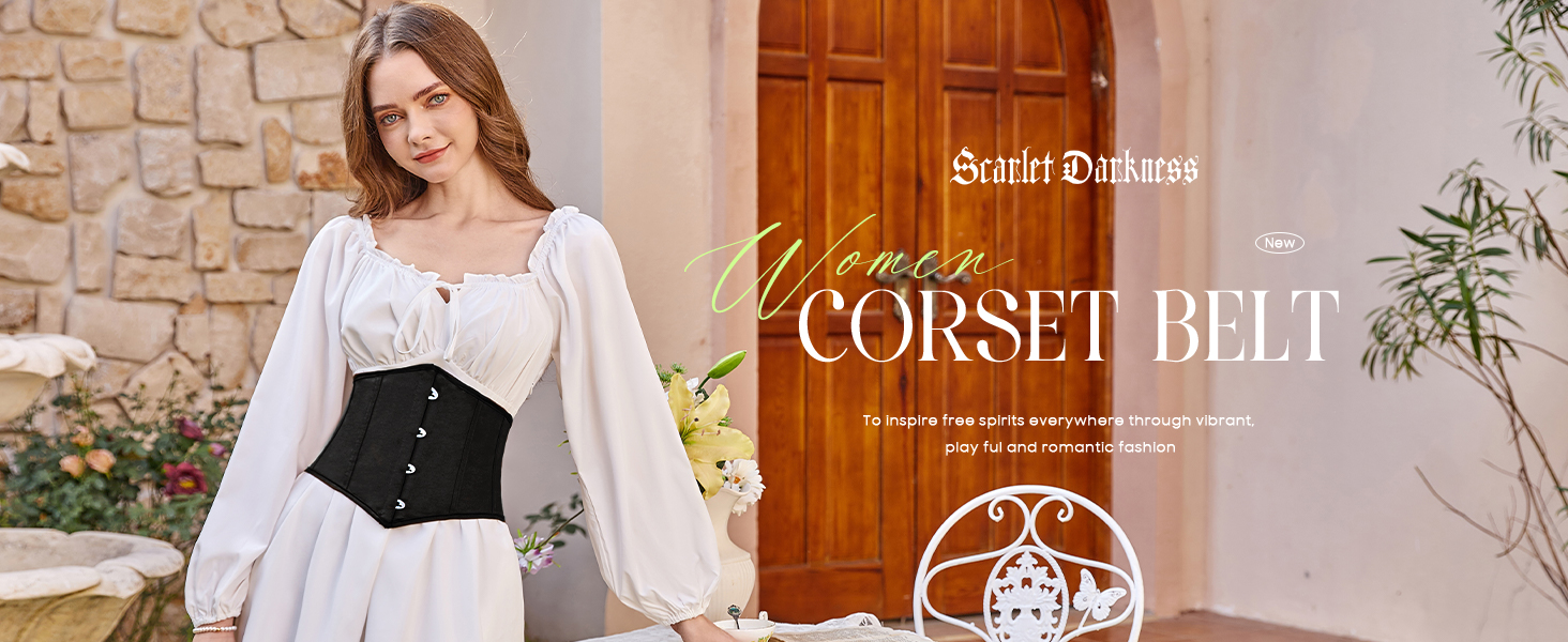 Scarlet Darkness Corset Belt for Women Fishbone Wide Waist 