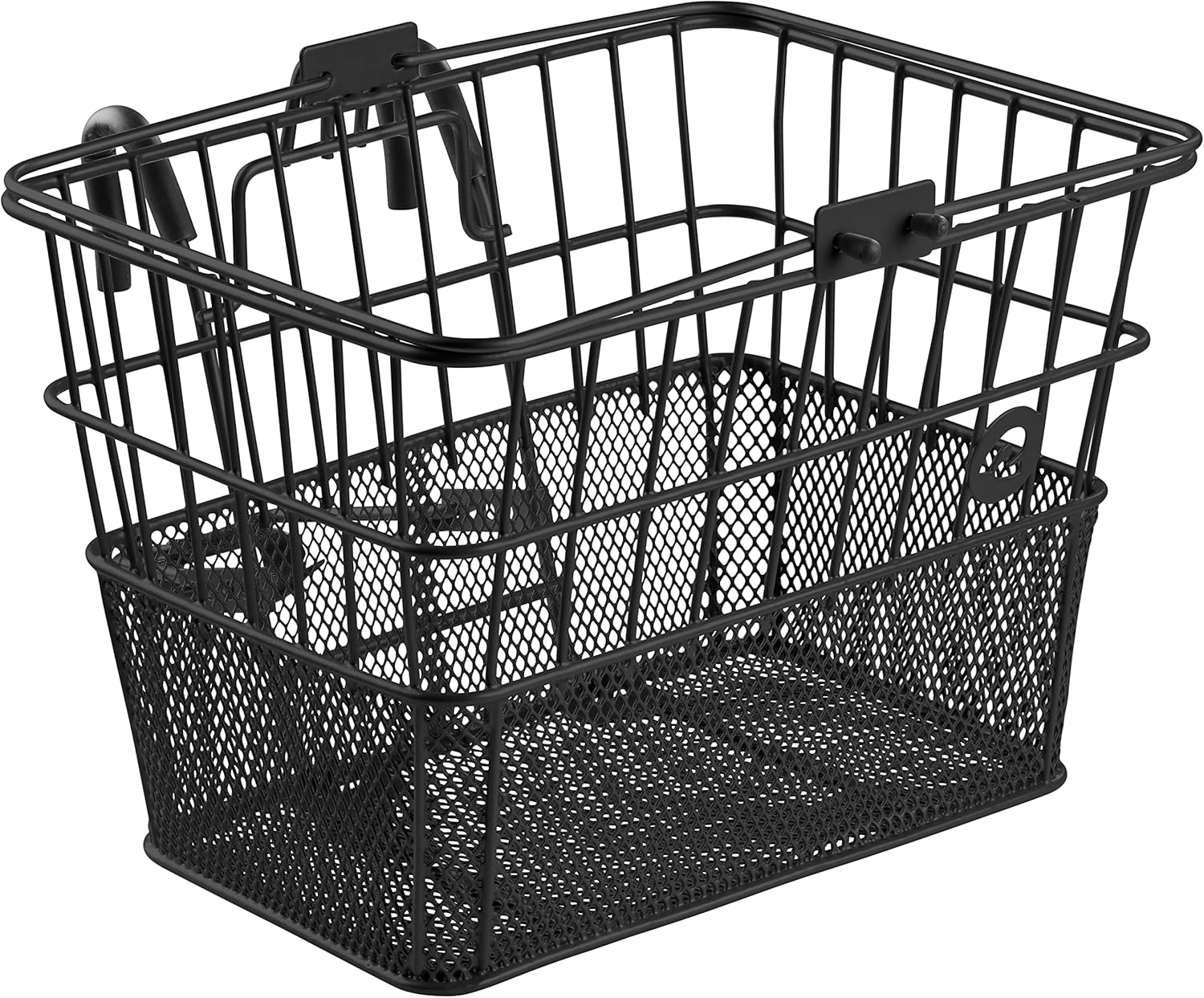 Retrospec Apollo Detachable Front Bike Basket Steel Half-Mesh with Integrated Detachable Hooks