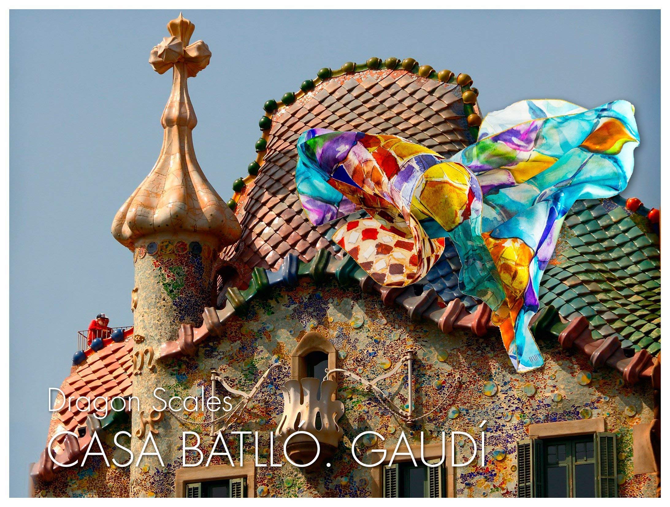 Foulard en soie Écailles du dragon Gaudí