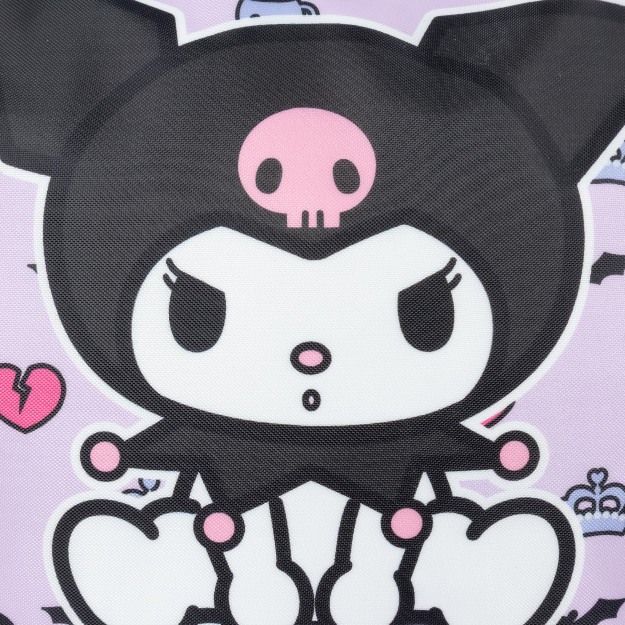 Hello Kitty Friends Borsa Mare Kuromi | Borsa Spiaggia Ragazza Grande 44x33cm | Borsa Piscina Tessuto Impermeabile Monoscomparto con Tasca Zip | Regalo Sanrio Viola