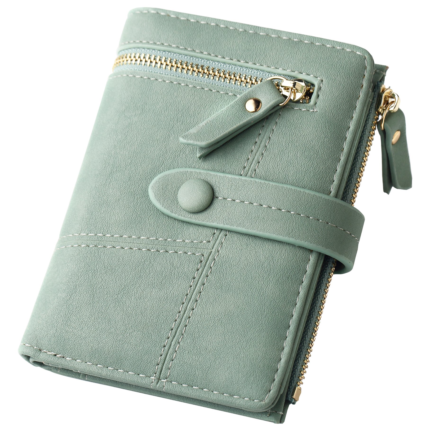 Womens RFID Blocking Leather Organized Wallets Purse Compact Bifold Clutch for Girls