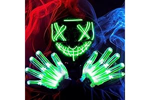 JOYIN Halloween LED Mask, Light Up Scary Mask and Gloves for Cosplay Costume