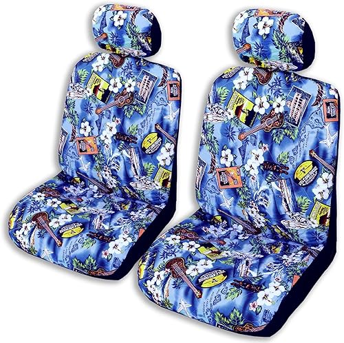 Miniatura 13 de Fundas hawaianas para asientos de coche (Tapa Gray, con airbag lateral) Tapa Gris,Aloha Honu Azul,Aloha Honu Gris,Aloha Honu Verde,Negro