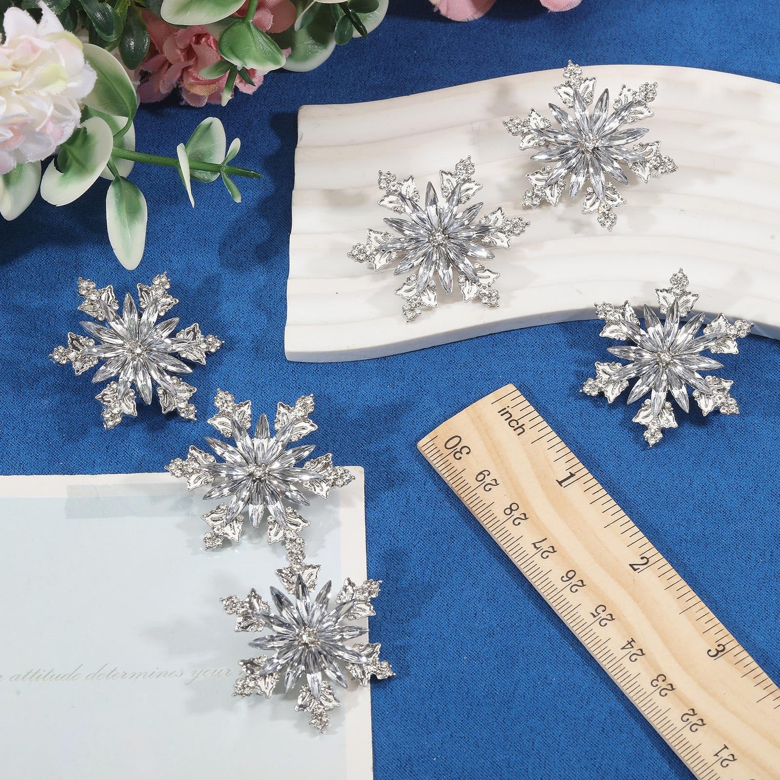 12 Pezzi Fiocco di Neve Spilla Spilla Fiocco di Neve Spilla Lega Spille Giacca Camicia Abito Colletto Accessori Per Zaino Abbigliamento Maglione Decorazione Giacca, Platino