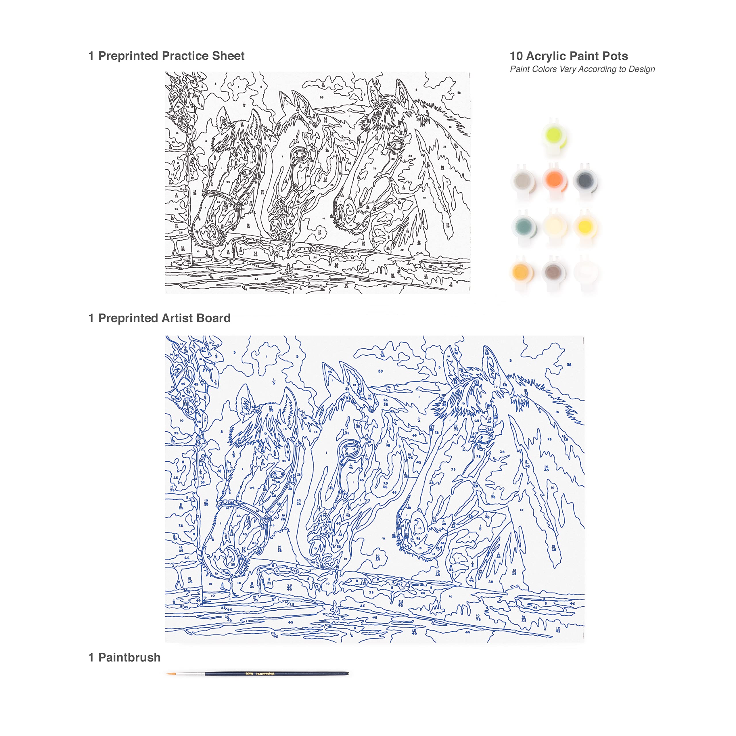 Royal & Langnickel Painting by Numbers Junior Large Art Activity Kit, Three of a Kind - Image 3