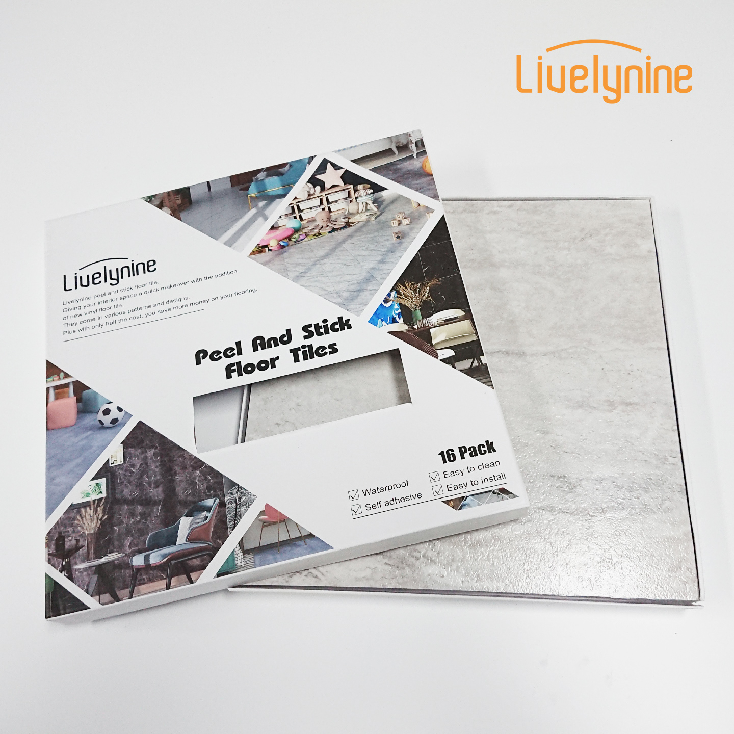 Floor Tiles Livelynine 32-Pack Peel And Stick Vinyl Peel And Stick Flooring