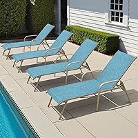 Vista 21 de Crestlive Products Silla de Tumbona de Exterior con Respaldo, Juego de Sillas de Piscina de 2, Tumbona de Bronceado Ajustable de Aluminio con 5