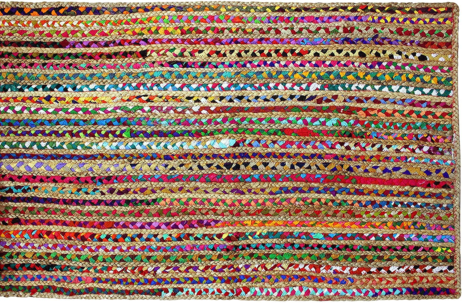 Dywan jutowy i mieszanka bawełny, ręcznie pleciony prostokątny dywan do dekoracji domu (60 x 240 cm)