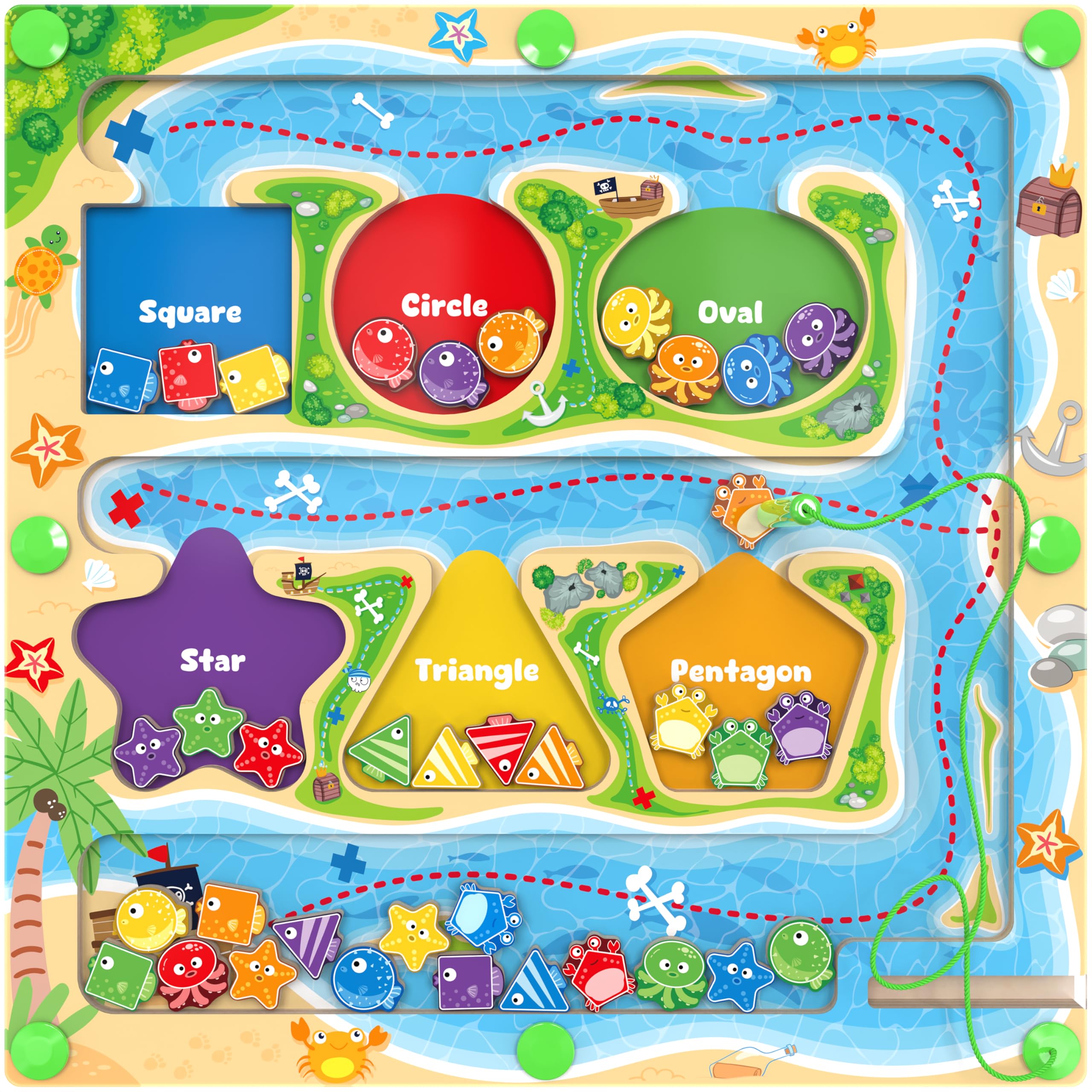 MTYOKILN Magnetic Color &amp; Shape Maze - Montessori Toys for 3 4 5 Year Old