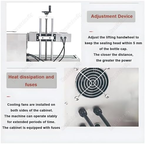Automatic Induction Bottle Cap Sealer, 2200W Electromagnetic Foil Sealing Machine for Plastic Jars, Continuous Heat Sealing, Fits 2-32cm Bottles, 85mm High