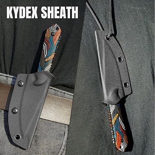 Miniatura 5 de Cuchillo de hoja fija Kizer Mini Arpón con funda, cuchillo de caza de 3V con mango G10, cuchillos pequeños de hoja fija para acampar y supervivencia