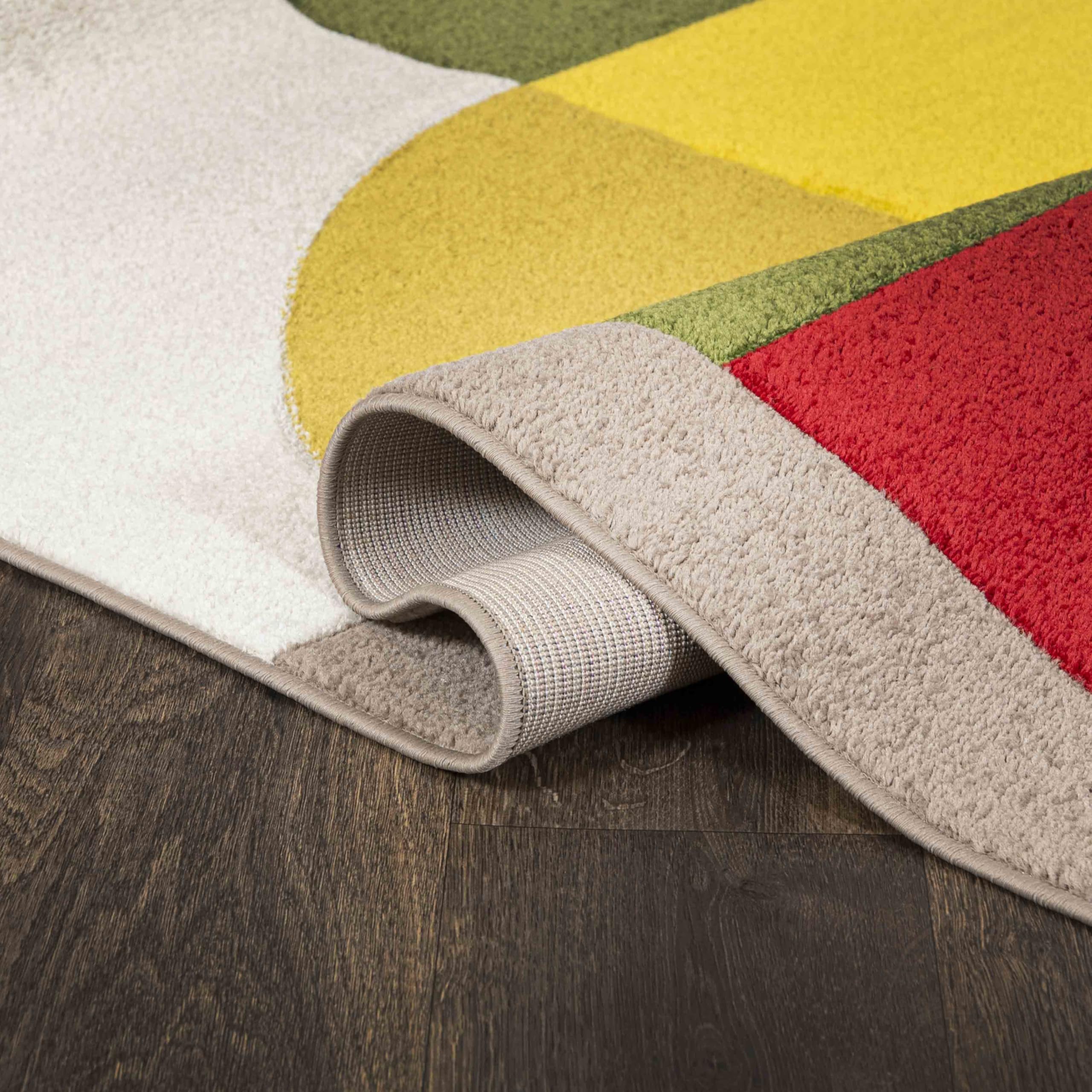 Mazovia Tappeto moderno geometrico a pelo basso - Tappeto colorato morbido per soggiorno, camera da letto, sala da pranzo - certificato ÖKO-TEX - Tappeto con motivo geometrico colorato 120 x 170 cm