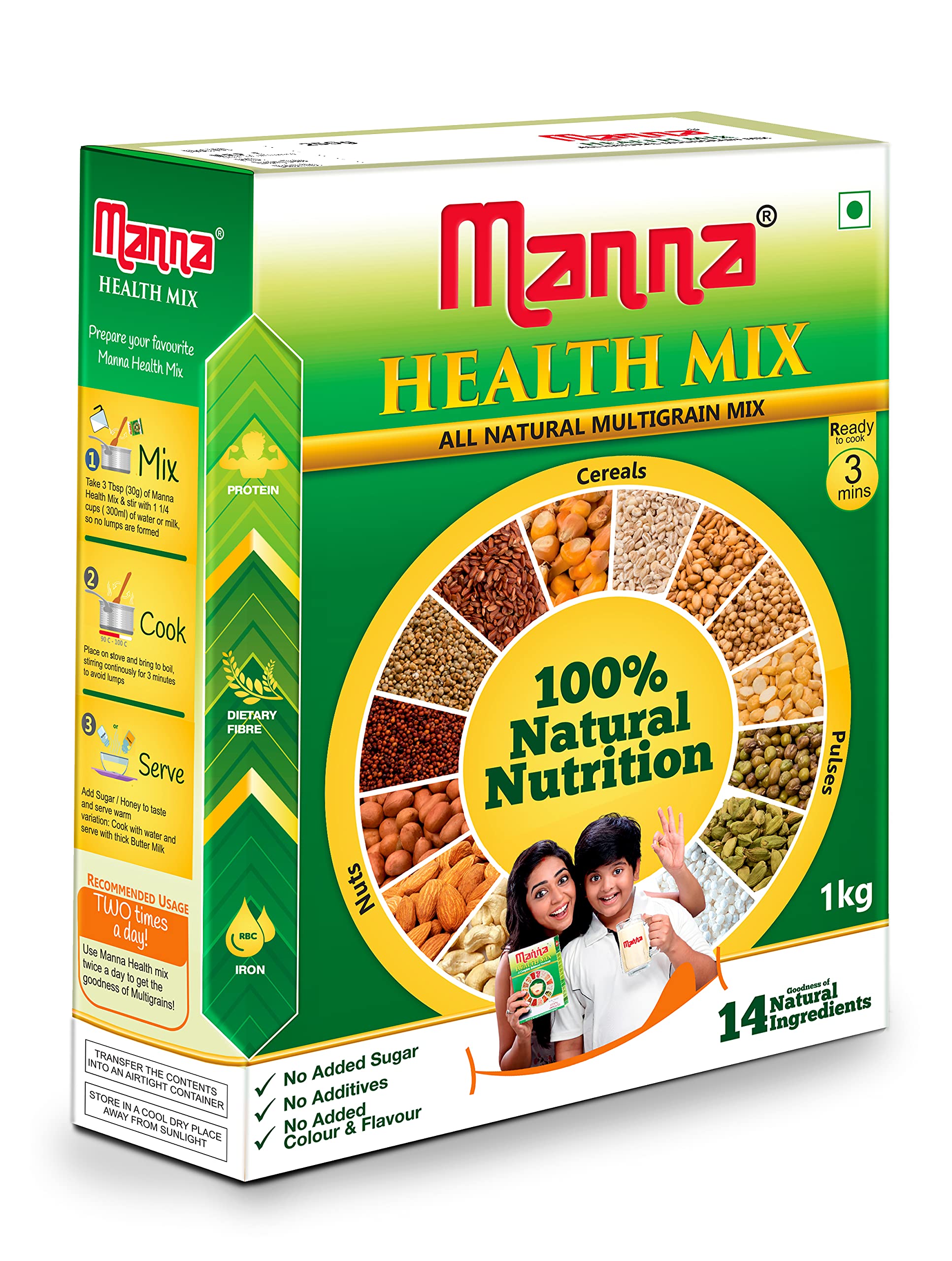 Buy Manna Health Mix 1kg 100 Natural Multigrain Nutrition Drink for