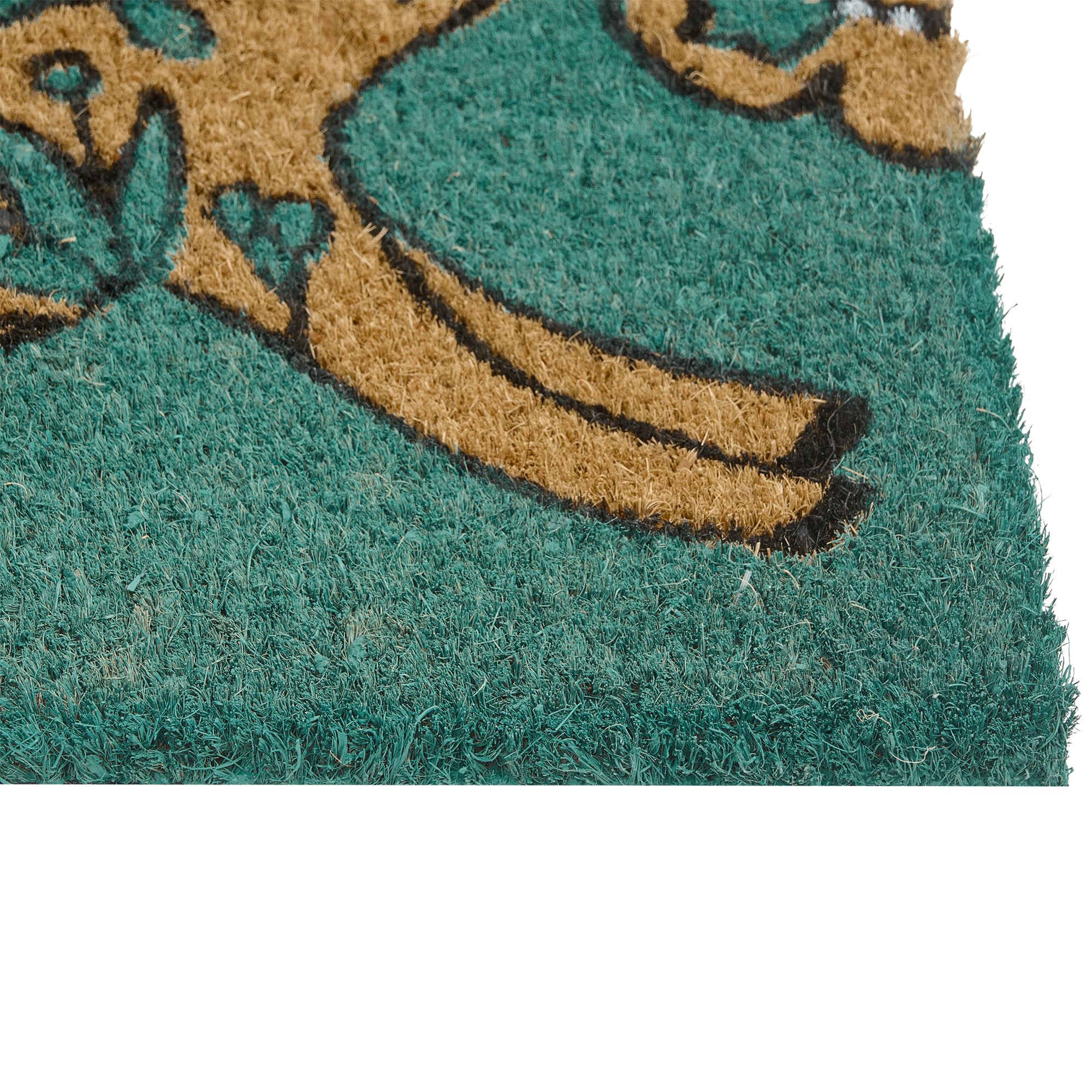 Beliani Paillasson Moderne en Fibre de Coco 45 x 75 cm Motif Lapin Antidérapant en PVC Intérieur Extérieur Bleu Sarcelle Clark