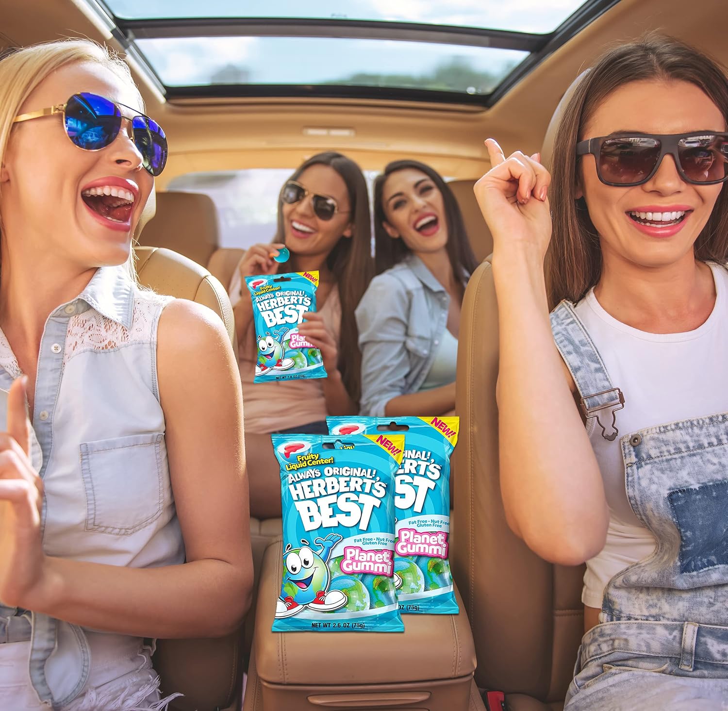 NOSH PACK Efrutti Planet Gummies Earth Gummys Tik Tok Candy ASMR Candy, Individually Wrapped Soft Juicy Candy and Gel Center Earth Gummies, with Nosh Pack Mints (4 Pack)