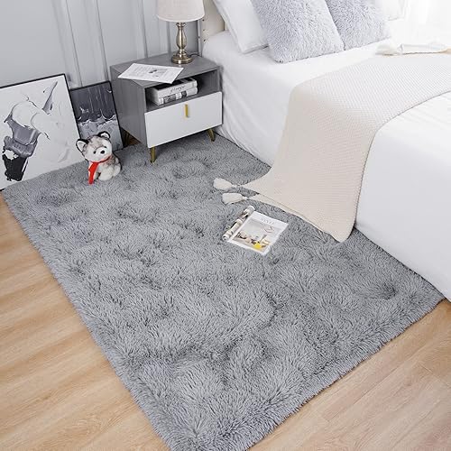 Miniatura 4 de Chicrug - Alfombra suave de 3 x 5pies, mullida y peluda, el pelo no se desprende, para dormitorio, sala de estar, corredor, guardería, habitación