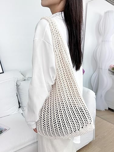 Miniatura 9 de ENBEI Bolsas de ganchillo para mujer, bolsa de playa para verano, bolsa de mano estética, bolsa hobo, bolsa hippie