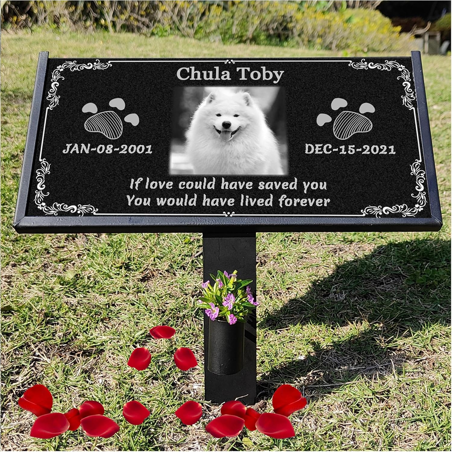Dogs Headstones,Pet Headstones for Dogs Personalized,Black