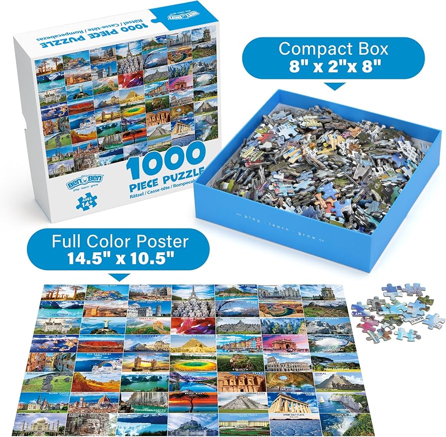 Amazon | BenBenパズル 大人用 1000ピース 56の有名な世界の景観ランド