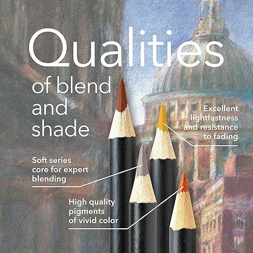 Miniatura 5 de Castle Art Supplies - Juego de 24 lápices de colores para bocetos urbanos en caja de lata, de calidad premium, núcleos pigmentados suaves, perfecto