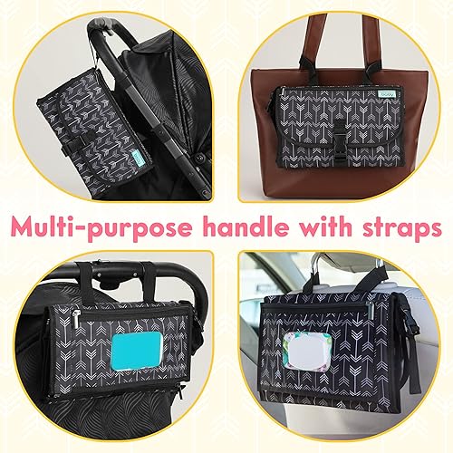 Miniatura 3 de Kopi Baby - Cambiador de pañales portátil, cambiador portátil para niñas y niños recién nacidos, cambiador de bebé con bolsillo para toallitas