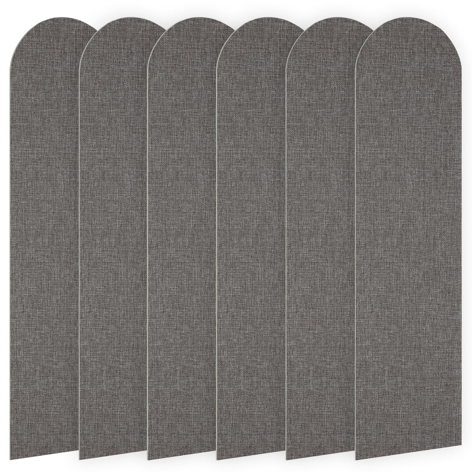 6Pcs Anti-Collision Wall Paddings,56x15cm Nursery Wall Stickers 3D Self- Adhesive Foam Upholstered Wall Panels for Bedroom,Playroom (Dark Grey)