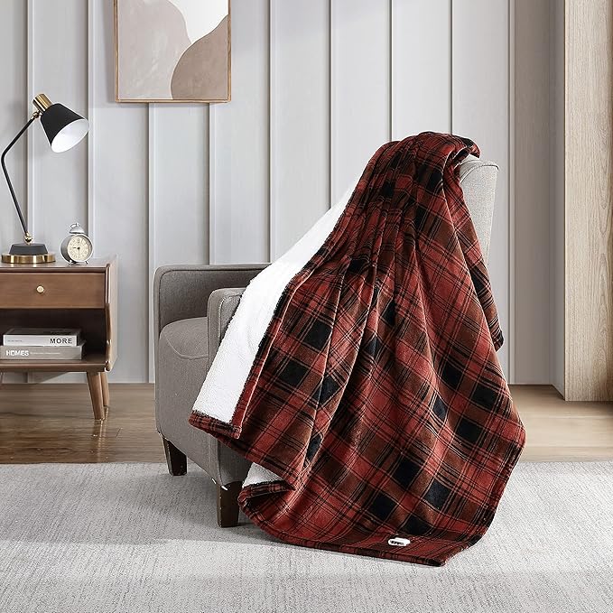 Eddie Bauer Heated Throw Blanket, Warming Bedding with Indetectable Wires