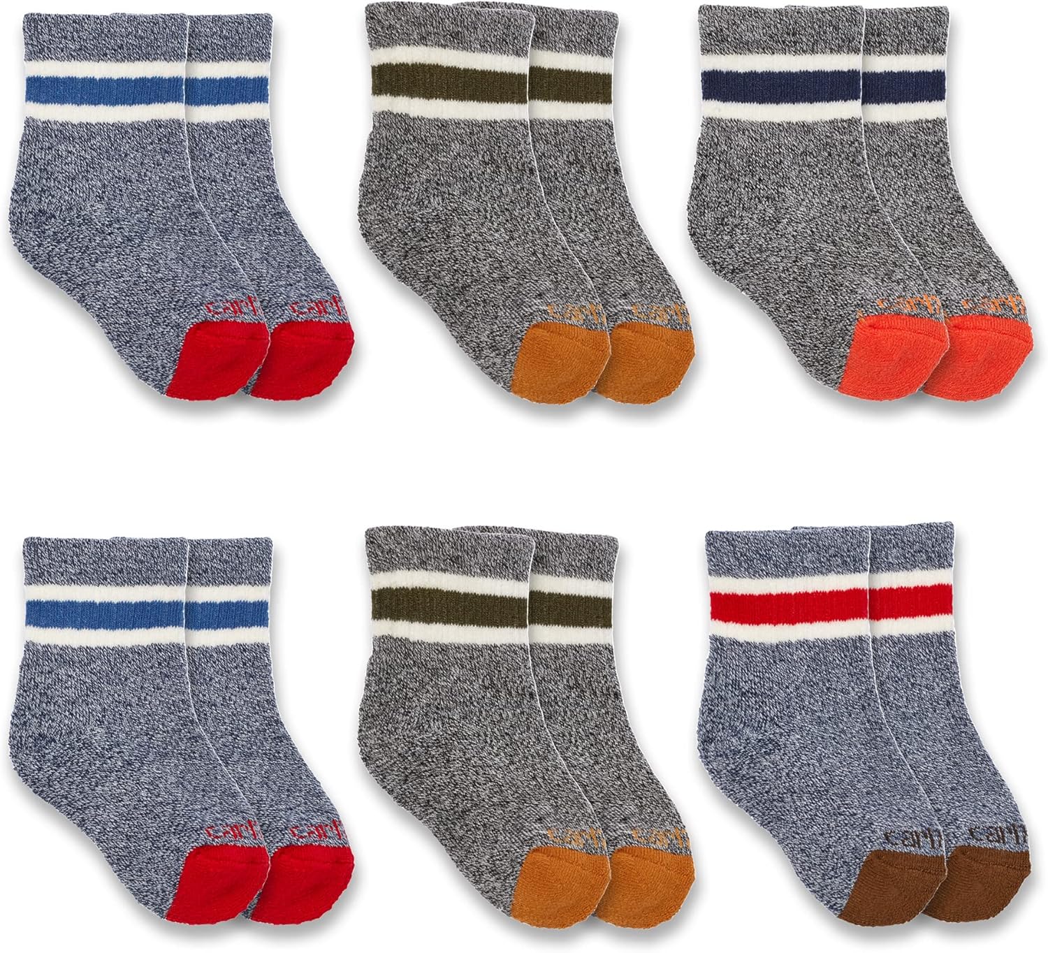 Carhartt boys Midweight Camp Crew Sock 6 Pack: Clothing, Shoes & Jewelry