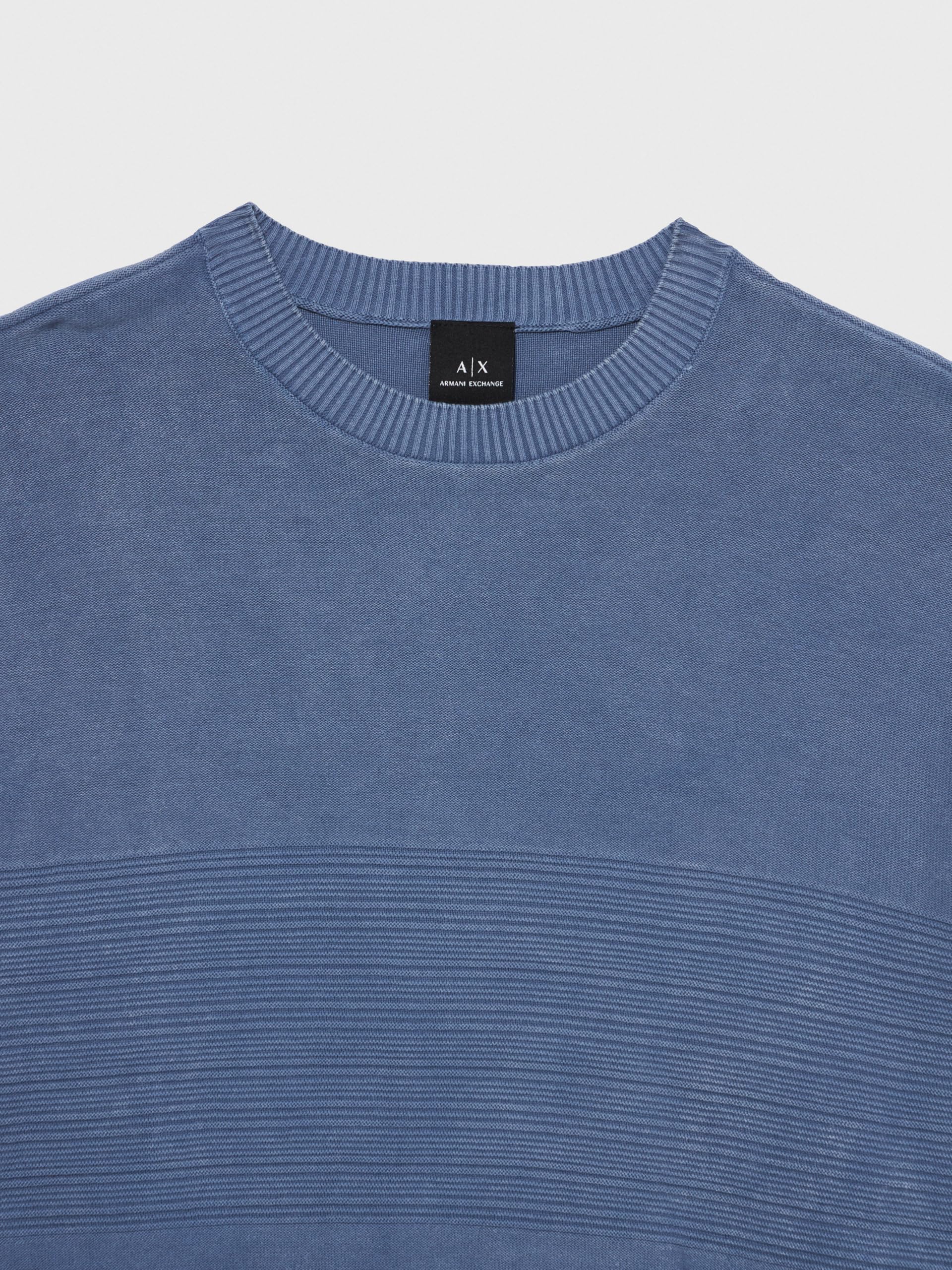 Armani Exchange Maglione in Cotone Combinato con Strisce Orizzontali Maglione Uomo (Pacco da 1)
